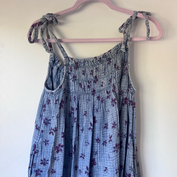 Free people blue/purple floral (denim look) dress - Picture 3 of 5
